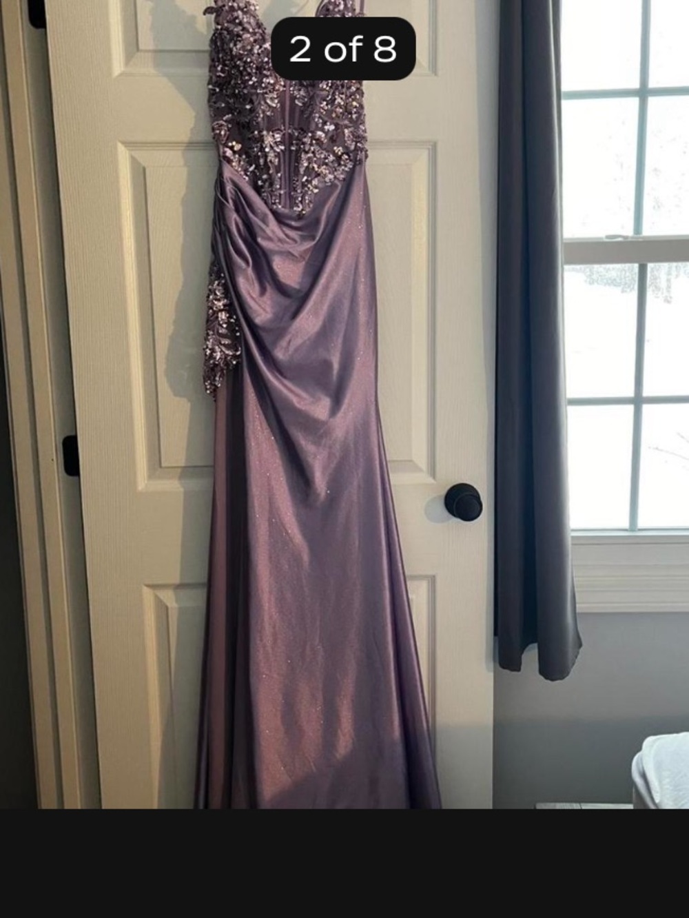 Lavender Embellished Evening Gown